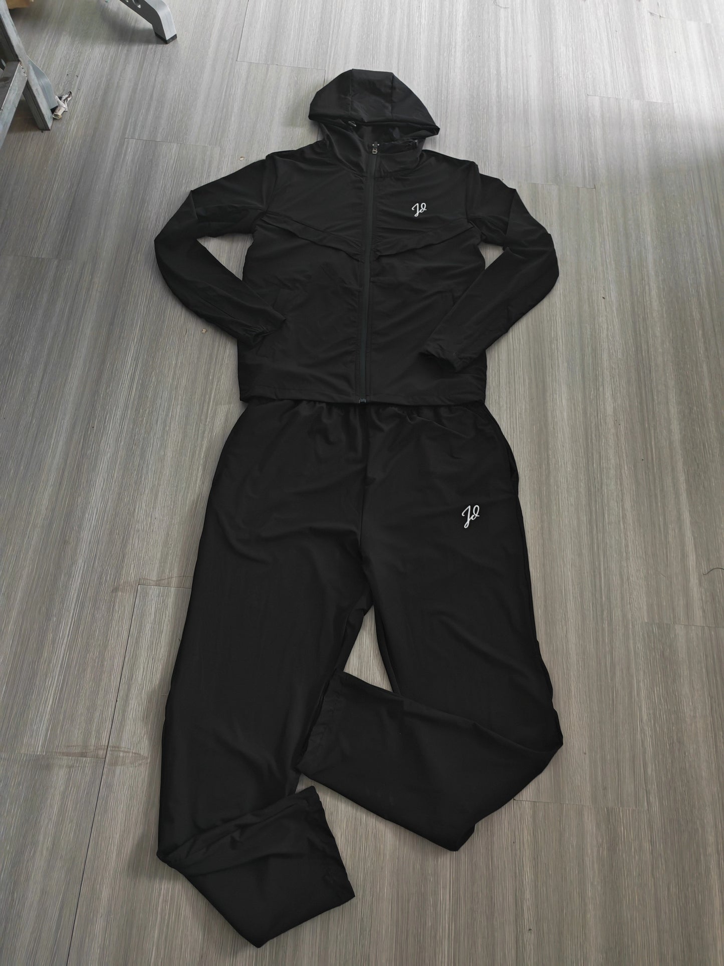 JD Tracksuit FullBlack White Logo
