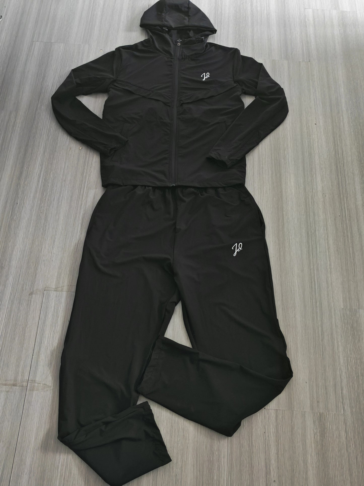 JD Tracksuit FullBlack White Logo
